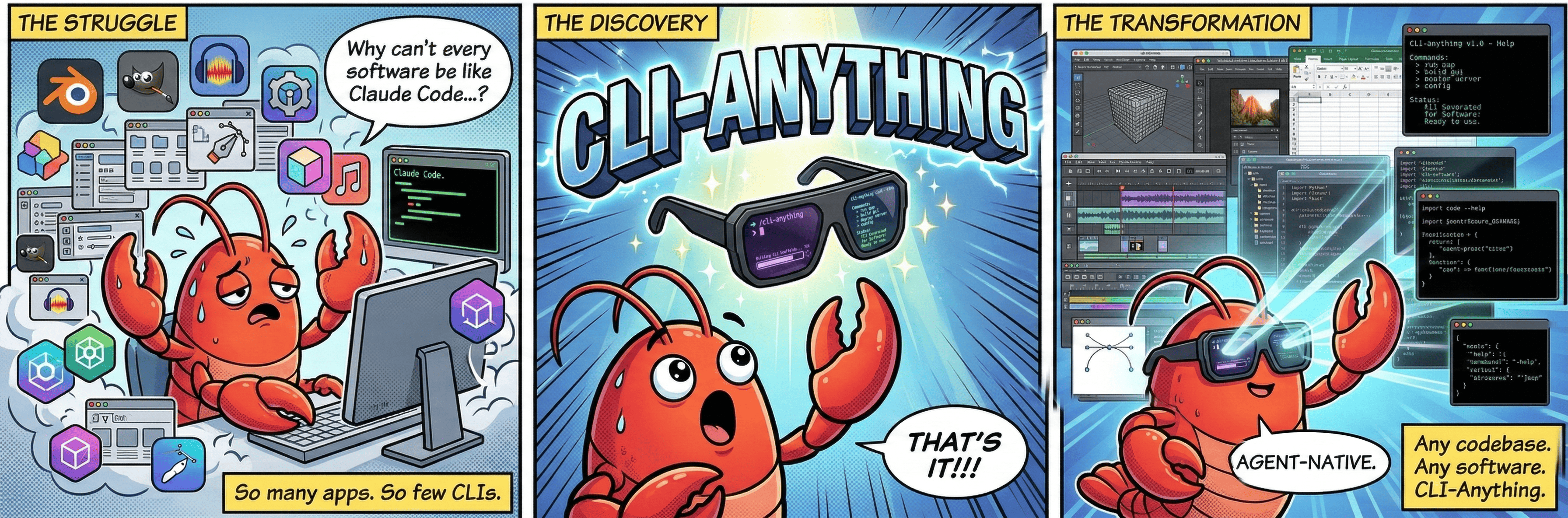 CLI-Anything — один плагин, и Claude Code управляет GIMP, Blender и ещё 14 десктопными приложениями через терминал